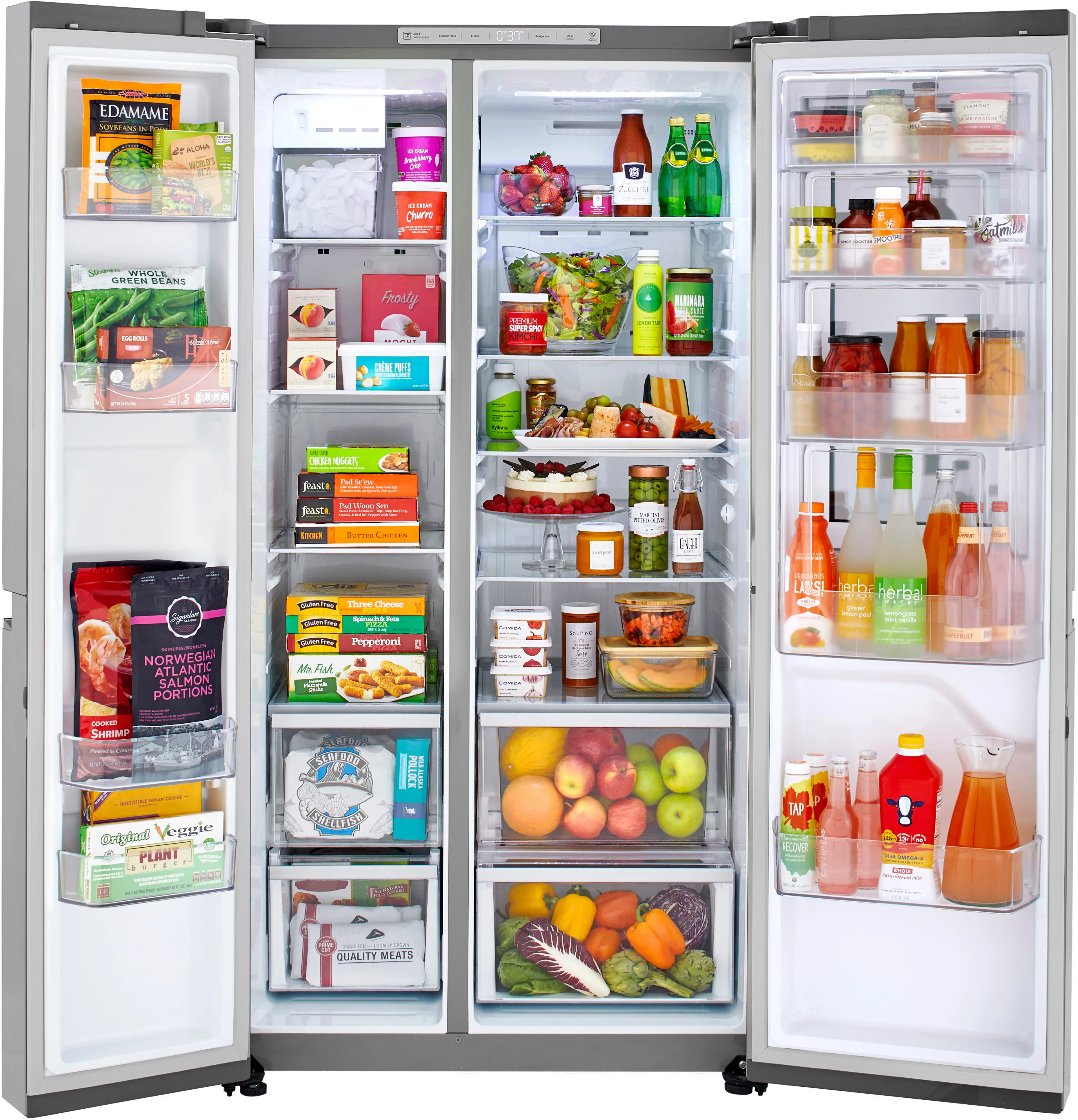 LRSES2706V LG 26.8 cu ft Side by Side Refrigerator - Stainless Steel-2