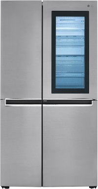 LRSES2706V LG 36 Inch Side by Side Refrigerator with InstaView- 26.8 cu. ft., Platinum Silver