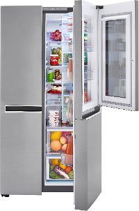 LRSES2706V LG 36 Inch Side by Side Refrigerator with InstaView- 26.8 cu. ft., Platinum Silver-4