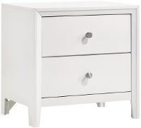 Contemporary White Nightstand - Grant