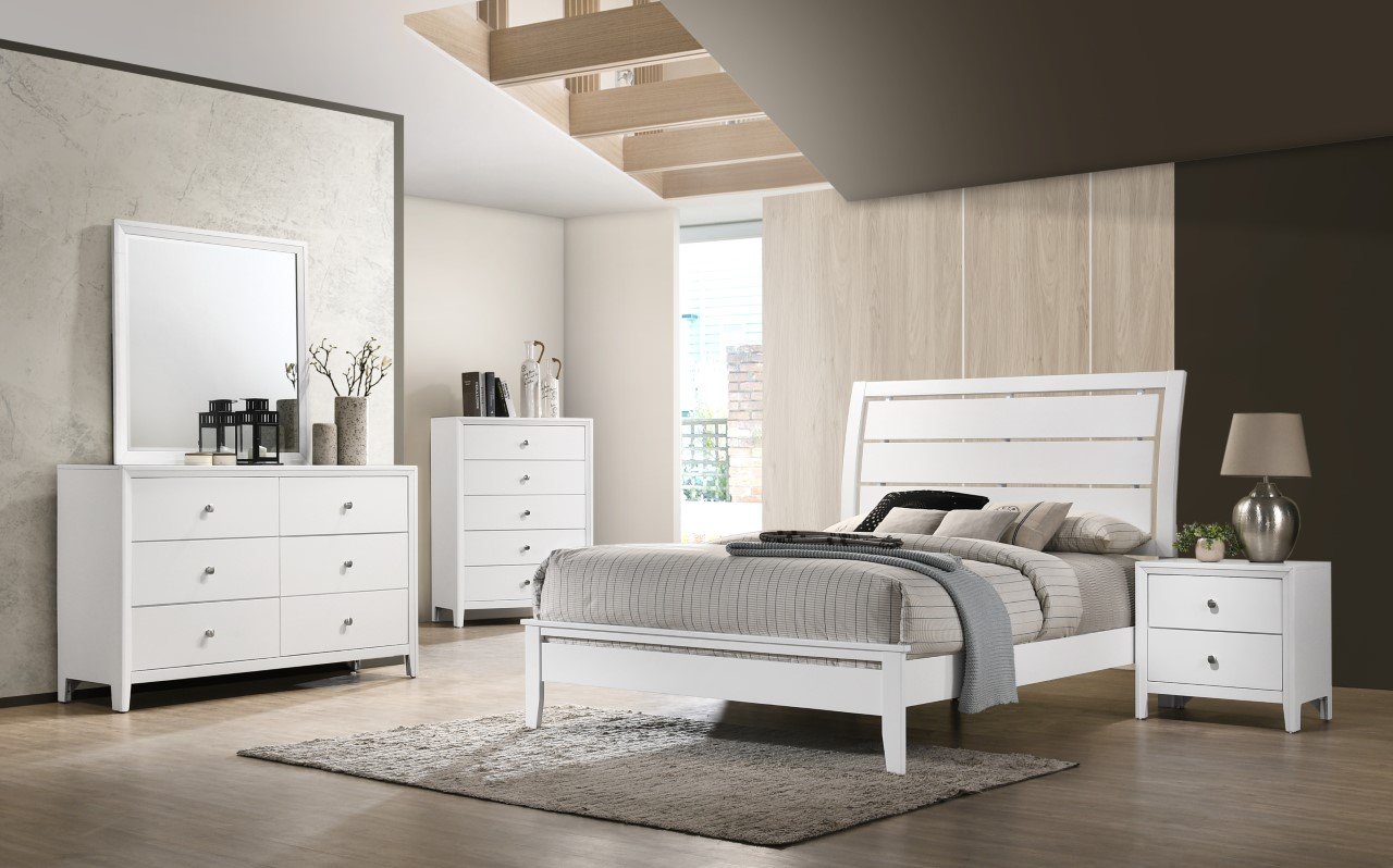 Grant Contemporary White 4 Piece Queen Bedroom Set-2