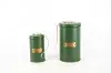 Magnolia Home Furniture 4 Inch Green and Brass Metal Canister