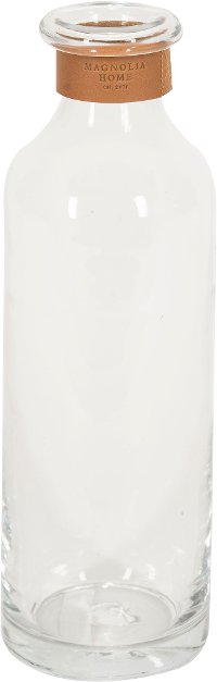 Magnolia Home Furniture 14 Inch Glass Vase with Brown Collar