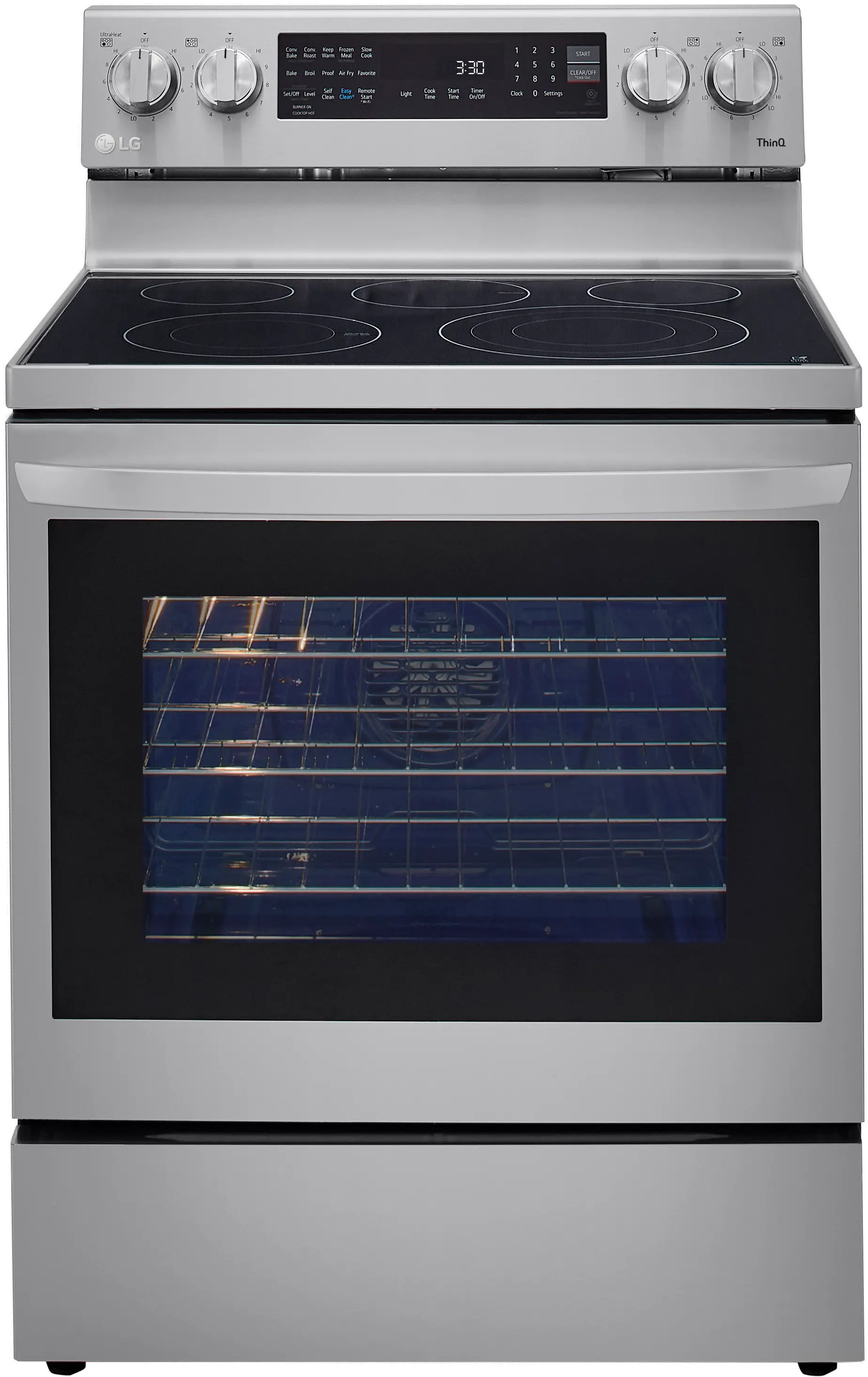 LREL6325F LG 30 Inch Smart Electric Oven Range with InstaView Window - 6.3 cu. ft., Stainless Steel-1
