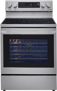LREL6325F LG 30 Inch Smart Electric Oven Range with InstaView Window - 6.3 cu. ft., Stainless Steel-1