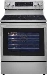 LREL6325F LG 30 Inch Smart Electric Oven Range with InstaView Window - 6.3 cu. ft., Stainless Steel