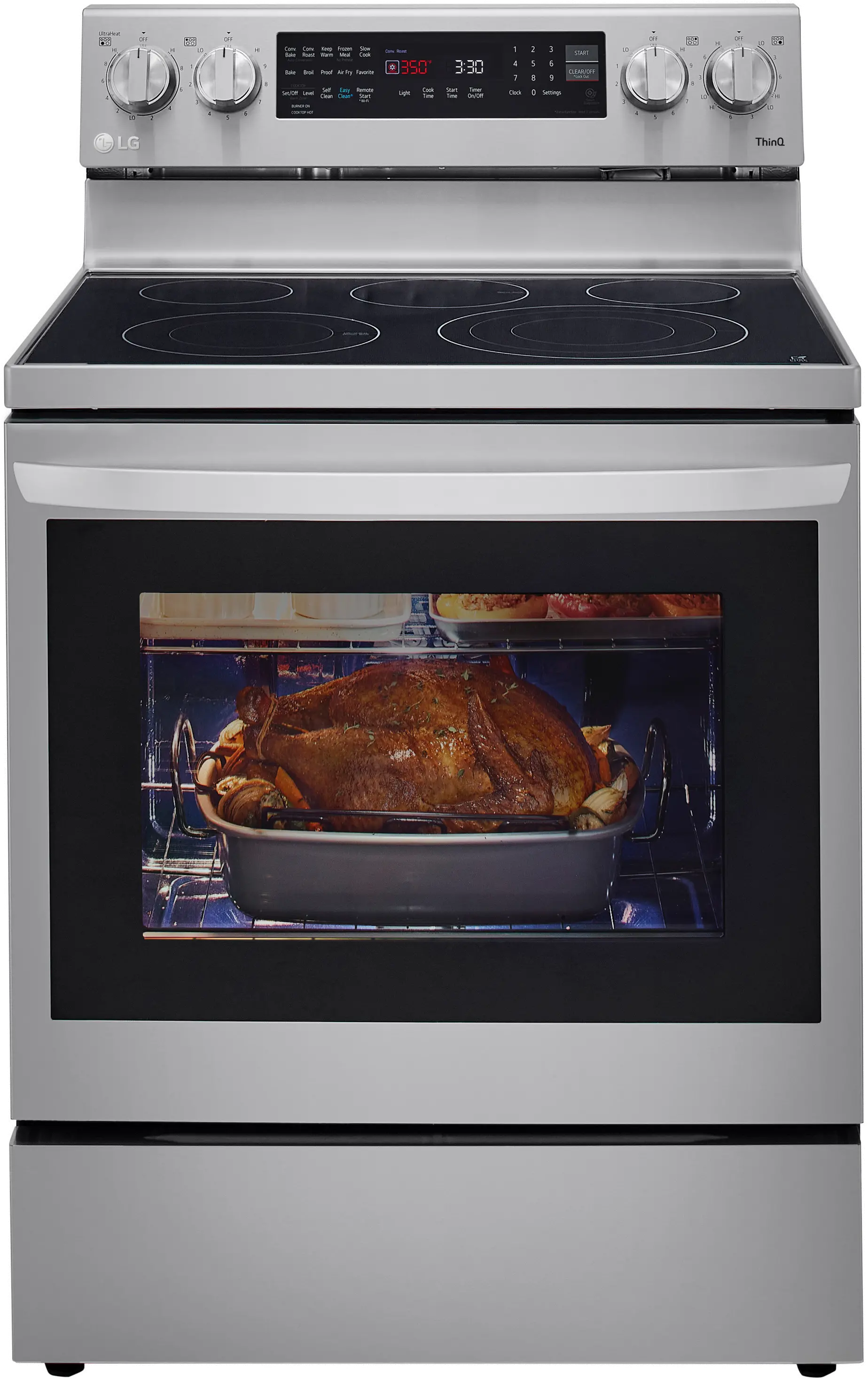LREL6325F LG 30 Inch Smart Electric Oven Range with InstaView Window - 6.3 cu. ft., Stainless Steel-2