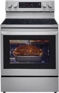 LREL6325F LG 30 Inch Smart Electric Oven Range with InstaView Window - 6.3 cu. ft., Stainless Steel-2