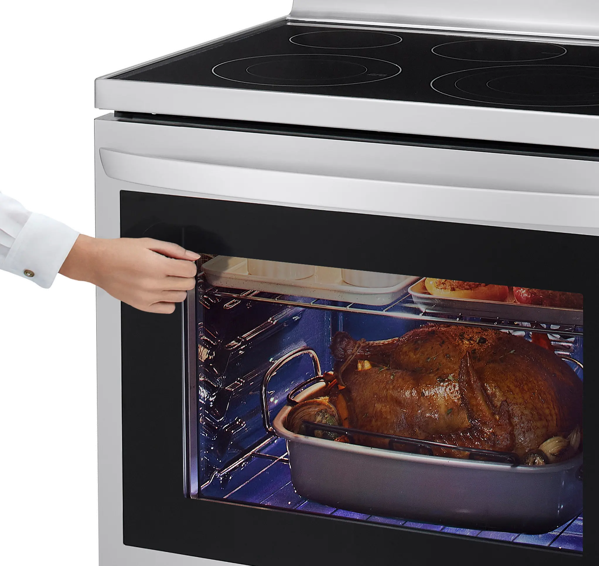 LREL6325F LG 30 Inch Smart Electric Oven Range with InstaView Window - 6.3 cu. ft., Stainless Steel-6