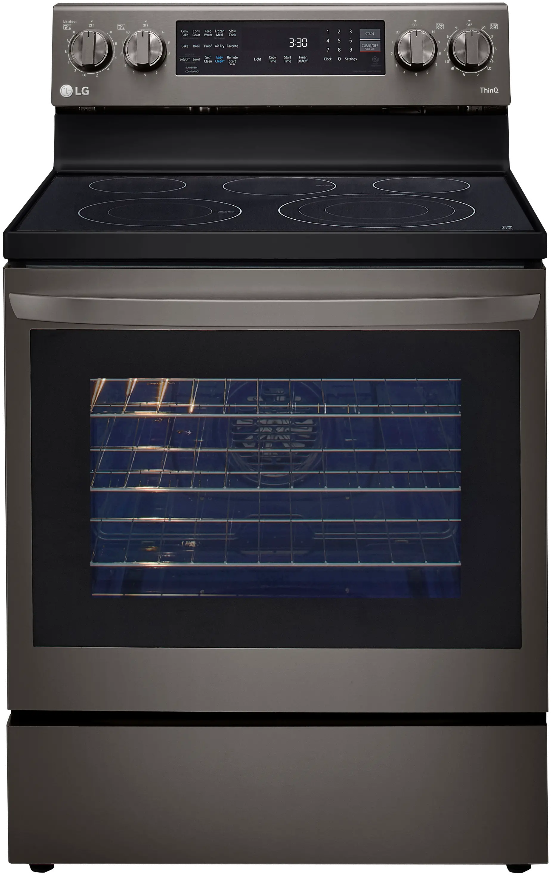 LREL6325D LG 30 Inch Smart Electric Oven Range with InstaView Window - 6.3 cu. ft., Black Stainless Steel-1