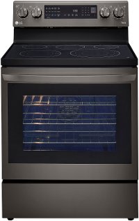 LREL6325D LG 30 Inch Smart Electric Oven Range with InstaView Window - 6.3 cu. ft., Black Stainless Steel