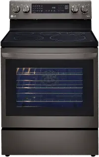 LREL6325D LG 30 Inch Smart Electric Oven Range with InstaView Window - 6.3 cu. ft., Black Stainless Steel