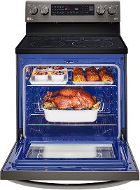 LREL6325D LG 30 Inch Smart Electric Oven Range with InstaView Window - 6.3 cu. ft., Black Stainless Steel-5