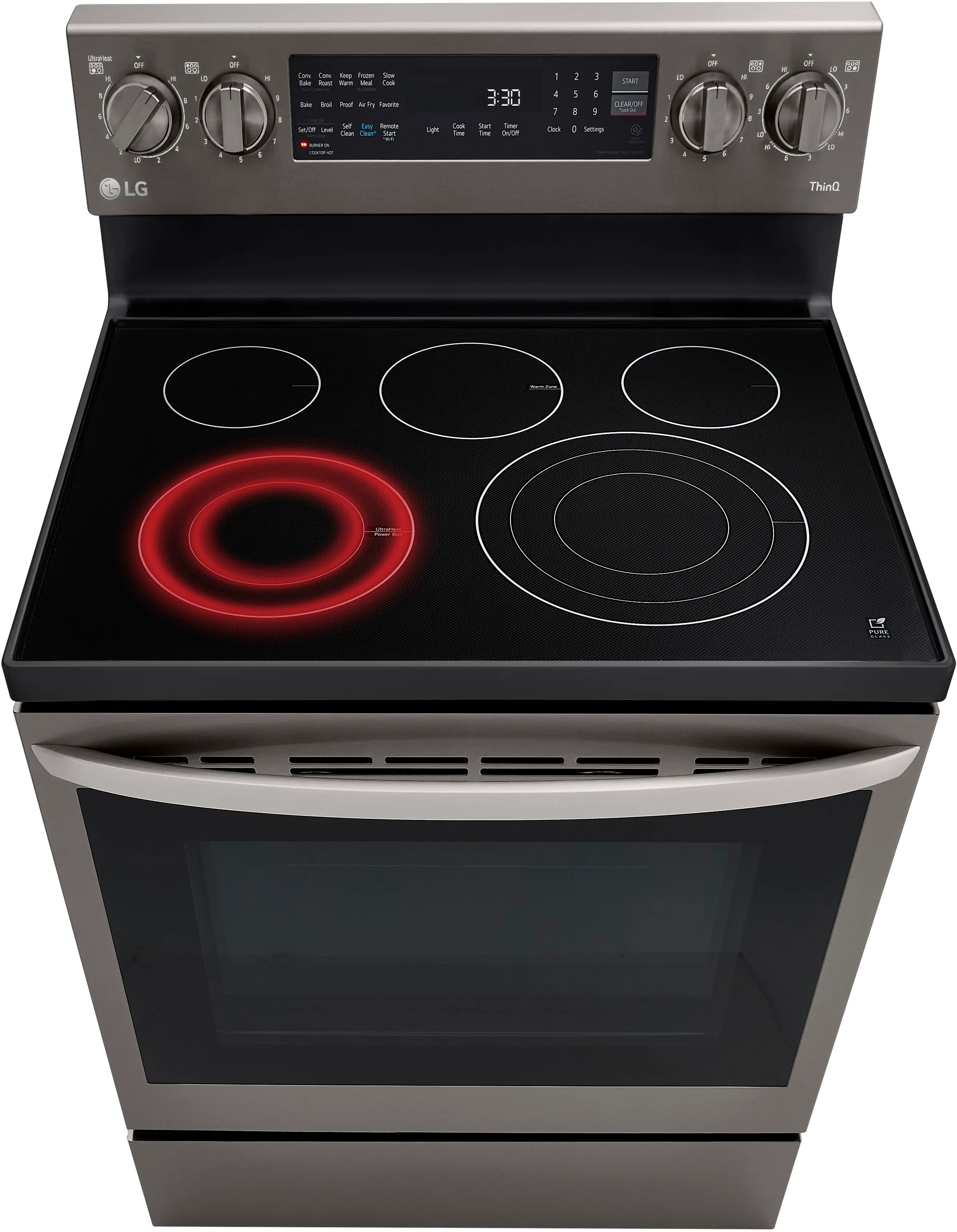 LREL6325D LG 30 Inch Smart Electric Oven Range with InstaView Window - 6.3 cu. ft., Black Stainless Steel-6