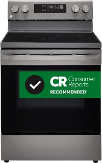 LREL6323D LG 30 Inch Electric Smart Convection Range with Air Fry - 6.3 cu. ft., Black Stainless Steel