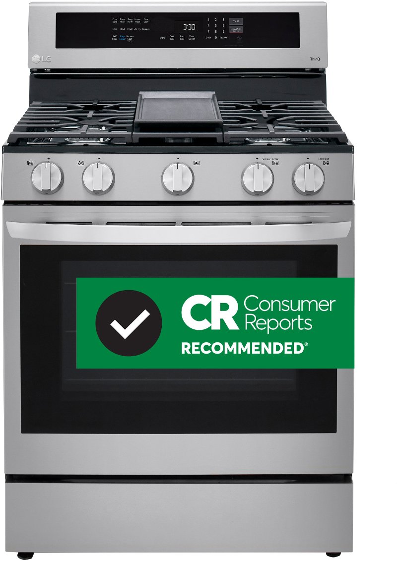 gas range with air fryer