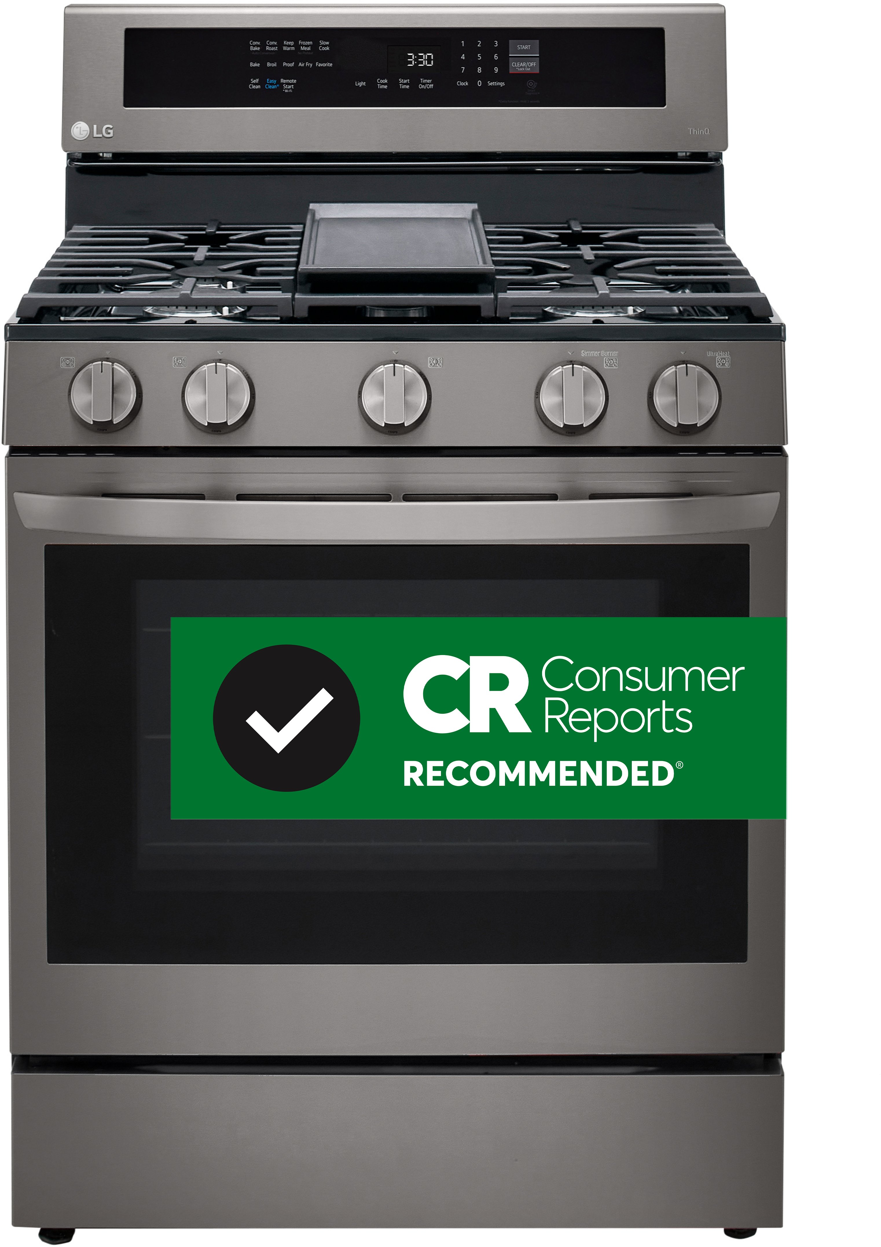 LRGL5825D LG Gas InstaView Range with Air Fry - Black Stainless Steel-1