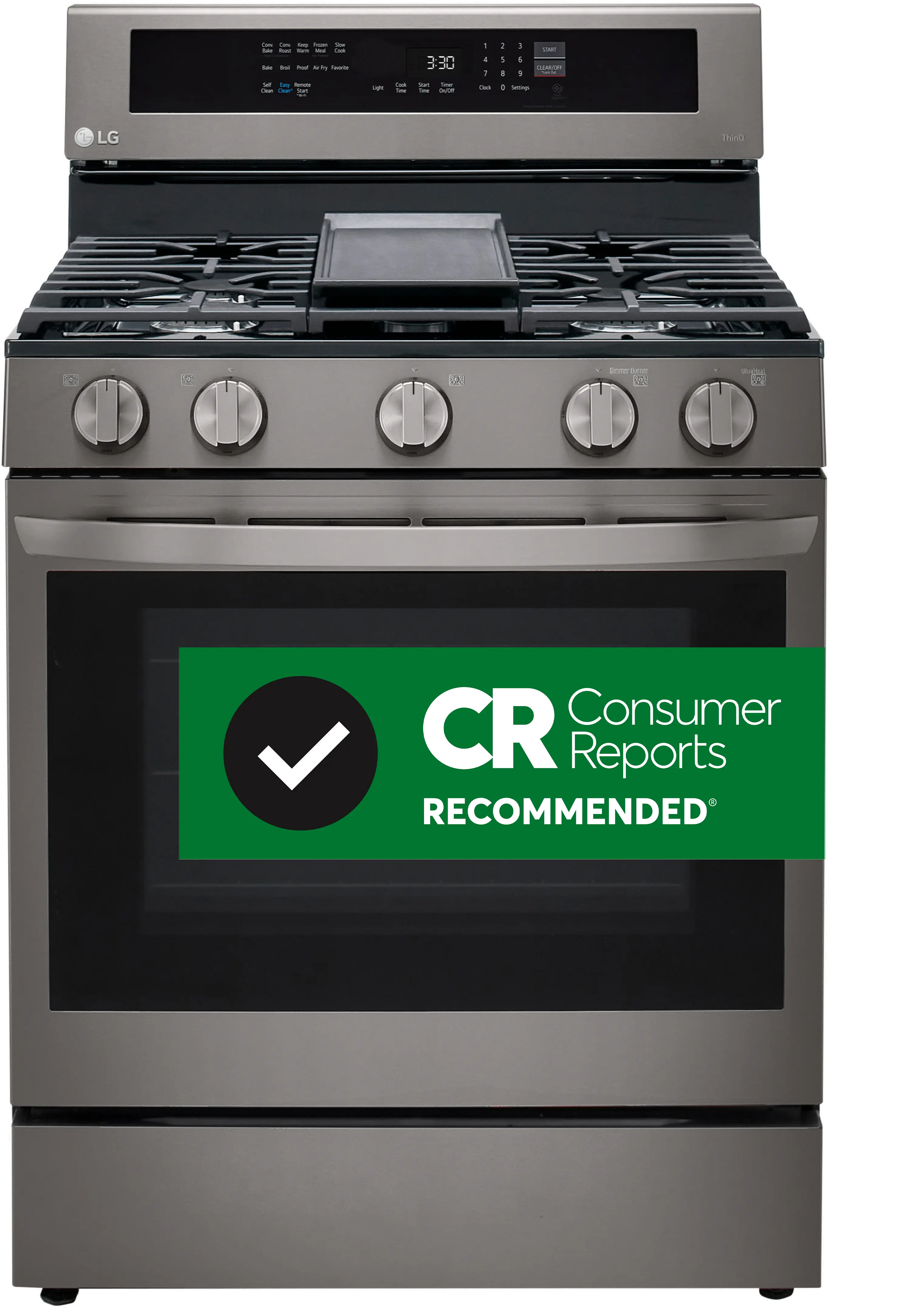 LRGL5825D LG Gas InstaView Range with Air Fry - Black Stainless Steel-1