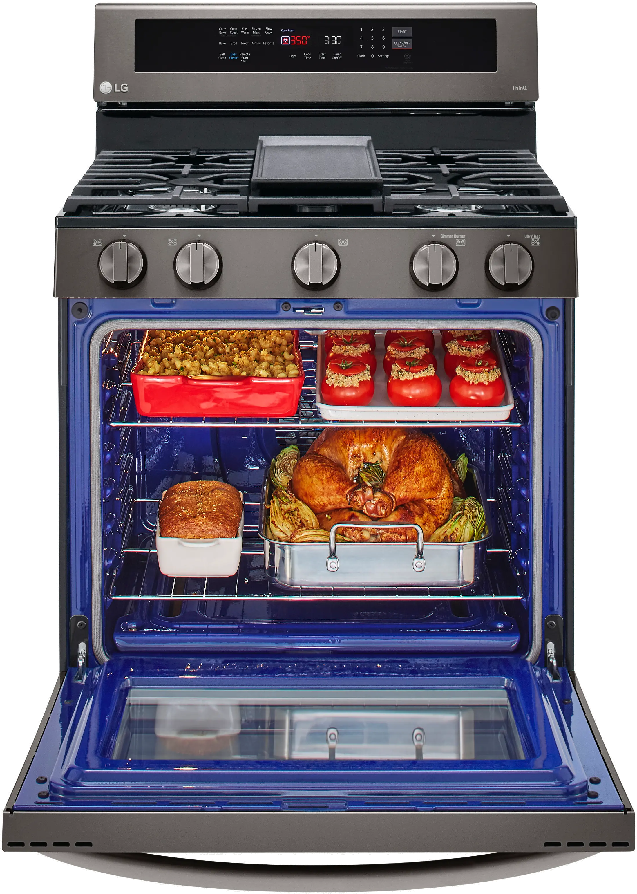LRGL5825D LG Gas InstaView Range with Air Fry - Black Stainless Steel-5