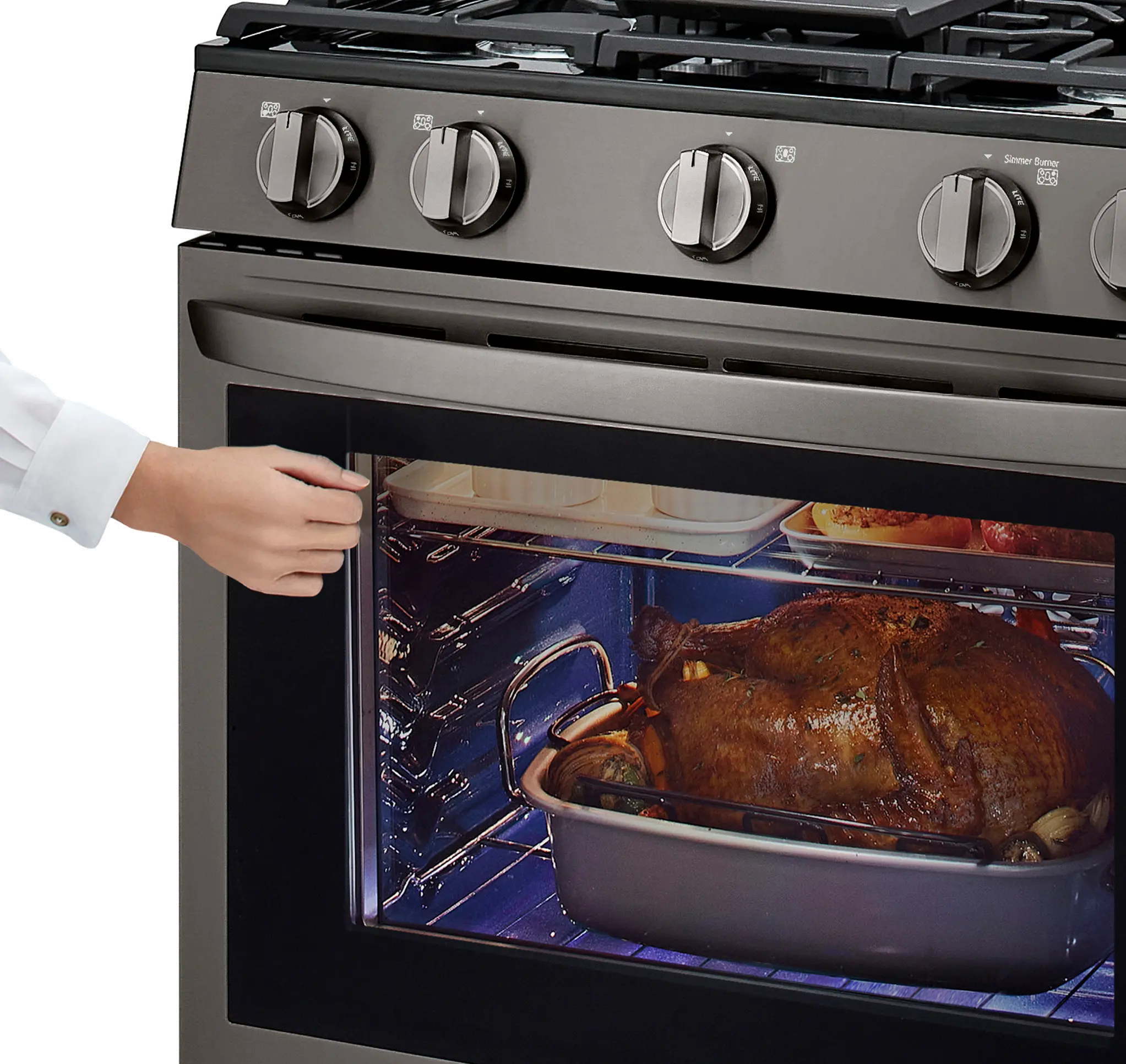 LRGL5825D LG Gas InstaView Range with Air Fry - Black Stainless Steel-7