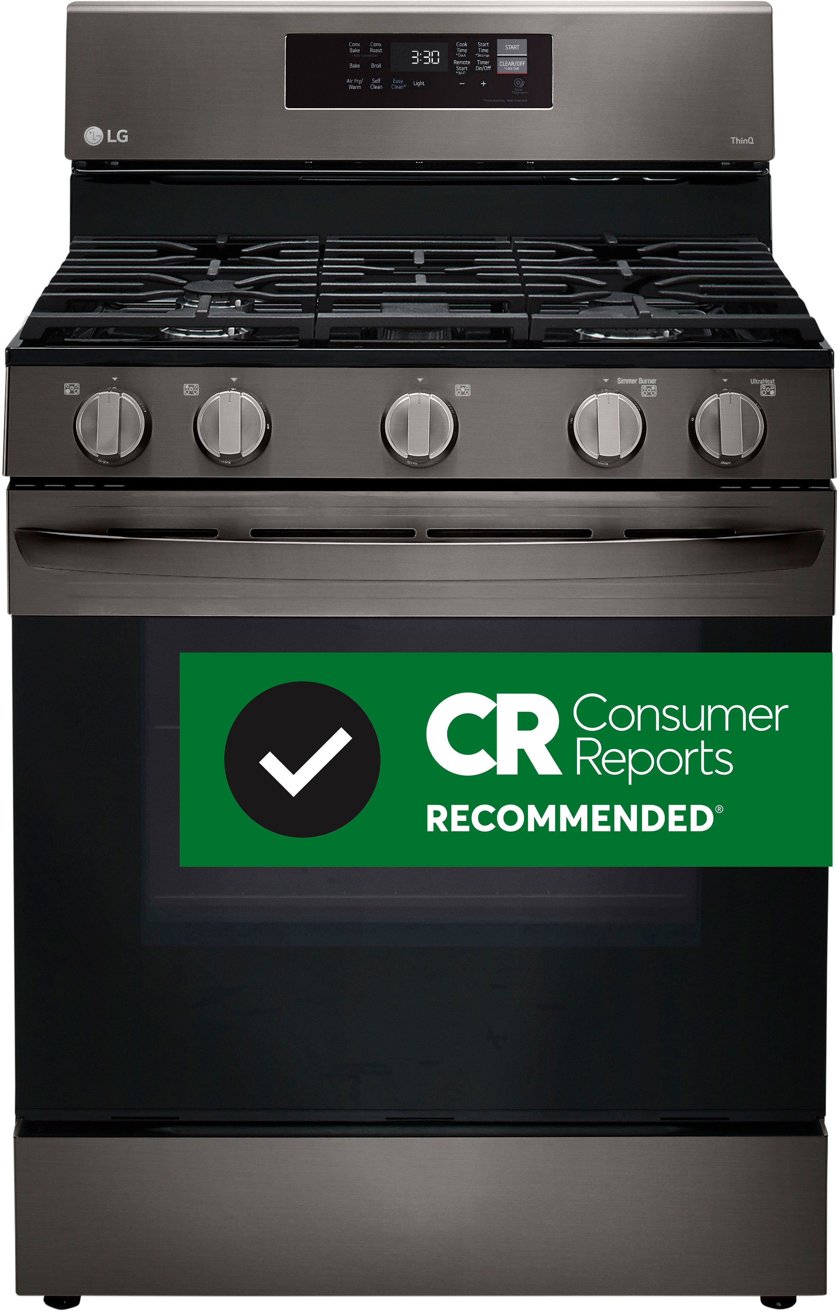 LRGL5823D LG Gas Convection Smart Range with Air Fry - Black Stainless Steel-1