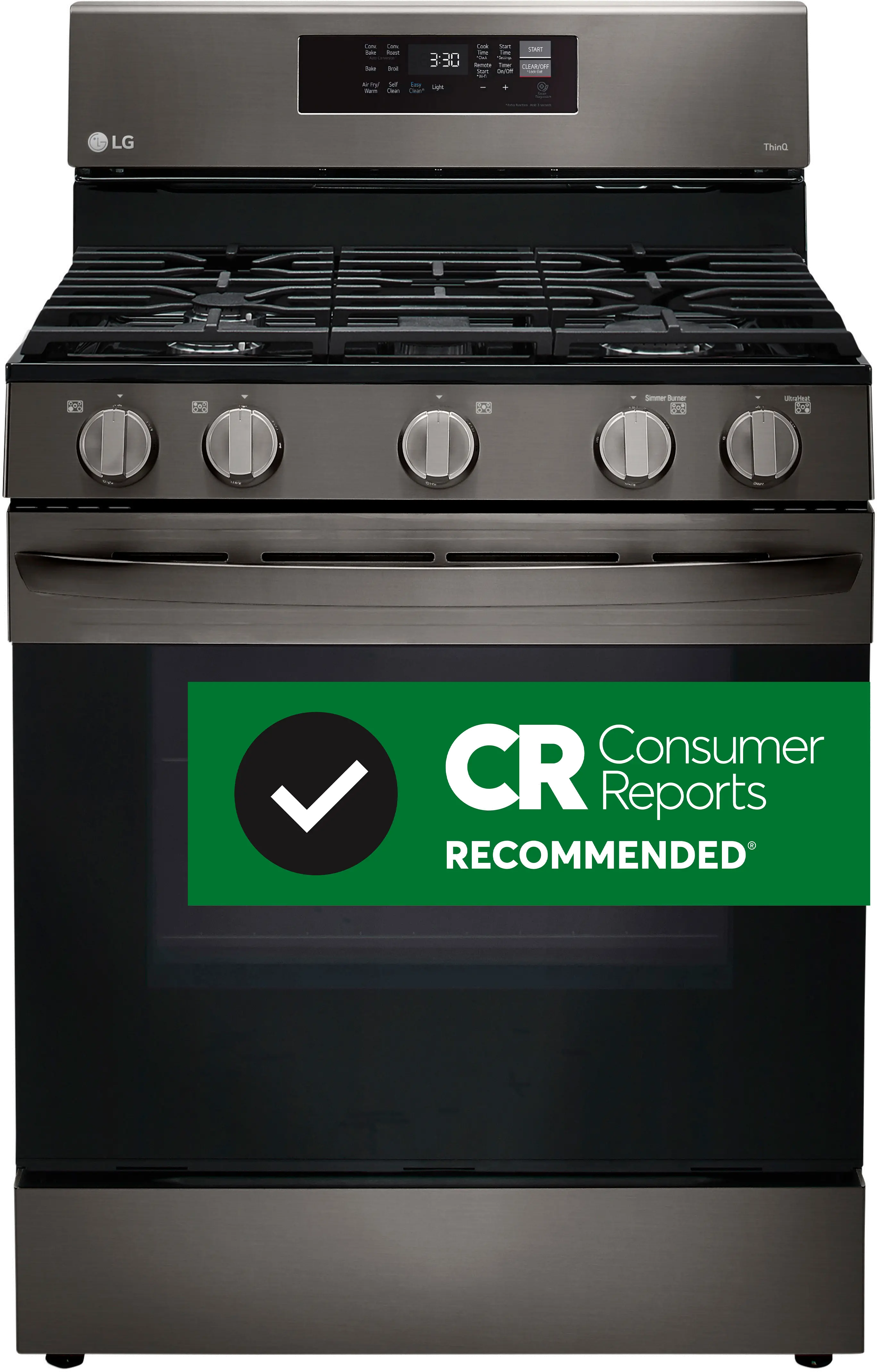 LRGL5823D LG Gas Convection Smart Range with Air Fry - Black Stainless Steel-1