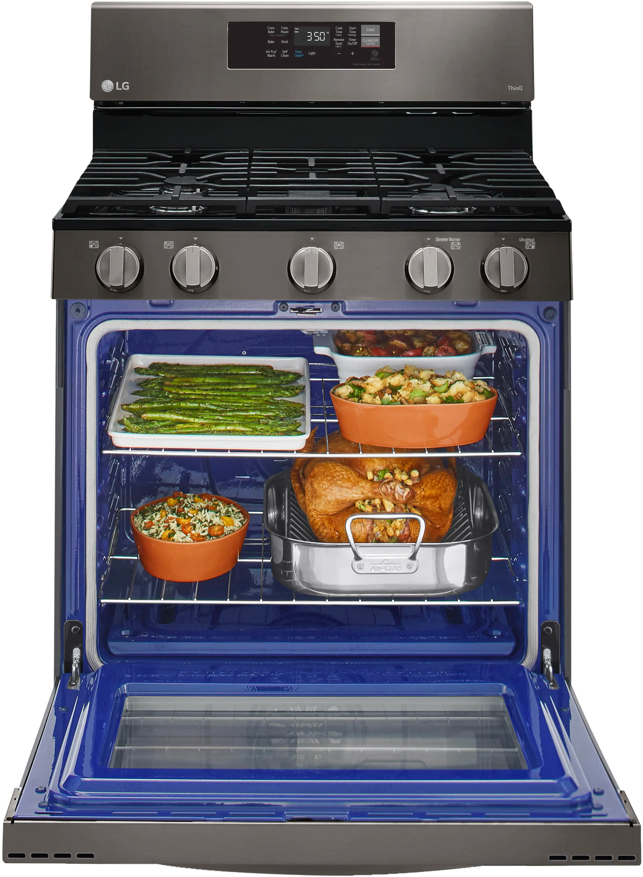LRGL5823D LG Gas Convection Smart Range with Air Fry - Black Stainless Steel-5
