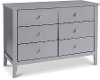 Clearance Contemporary Gray 6 Drawer Dresser - Morgan