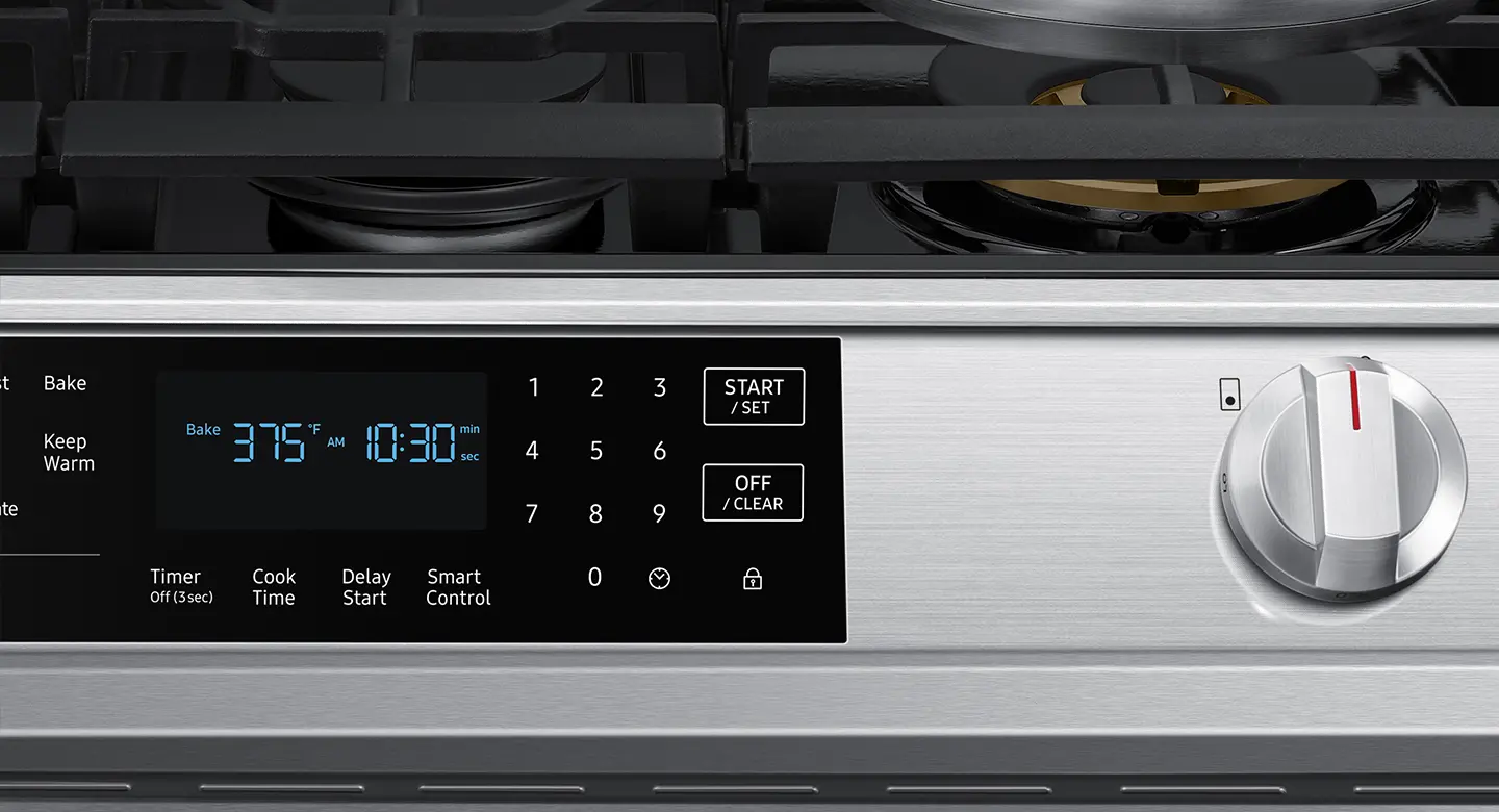 NX60T8511SS Samsung 30 Inch Slide In Smart Gas Range with Air Fry - 6 cu. ft. Stainless Steel-3