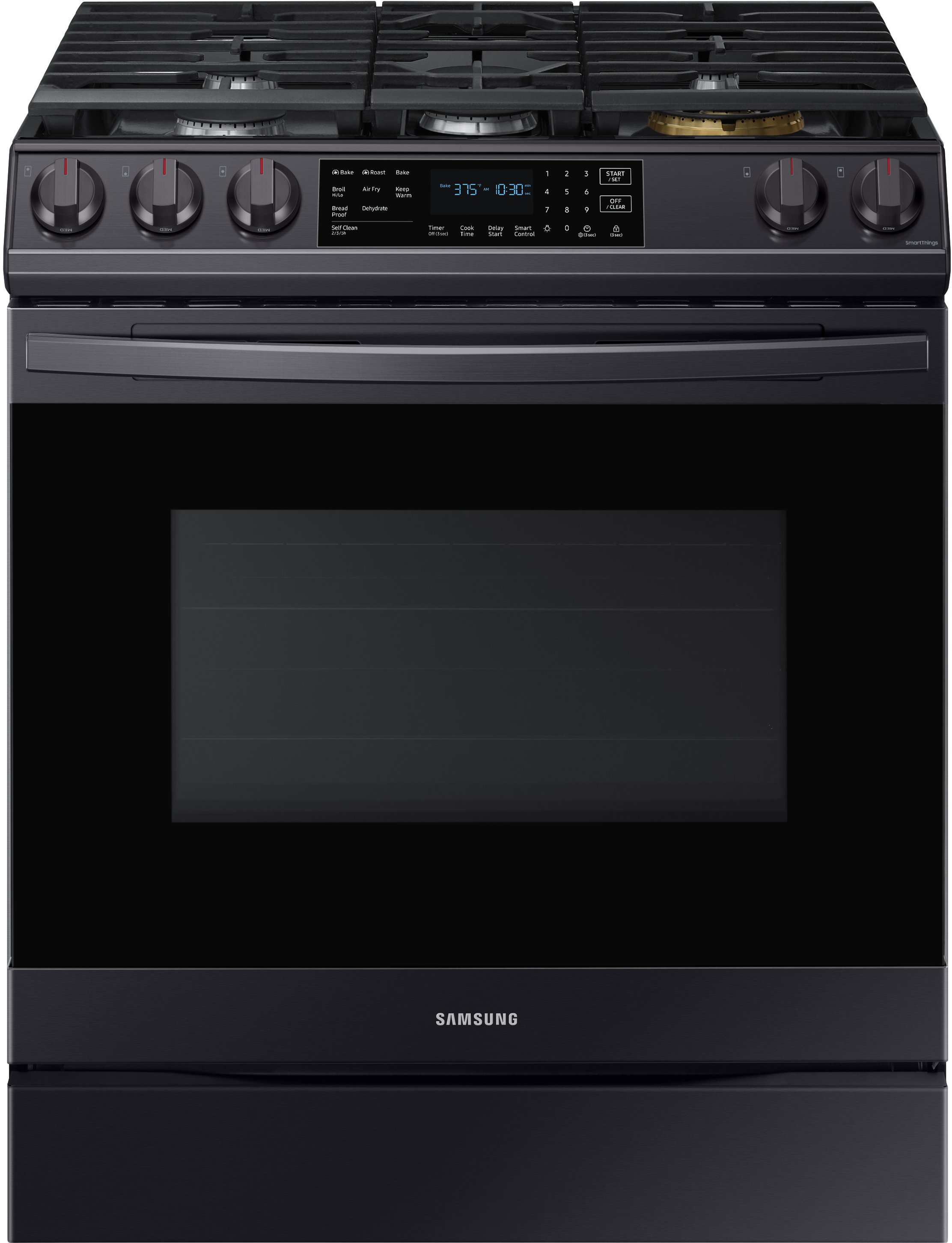 NX60T8511SG Samsung 30 Inch Slide In Smart Gas Range with Air Fry - 6 cu. ft. Black Stainless Steel-1