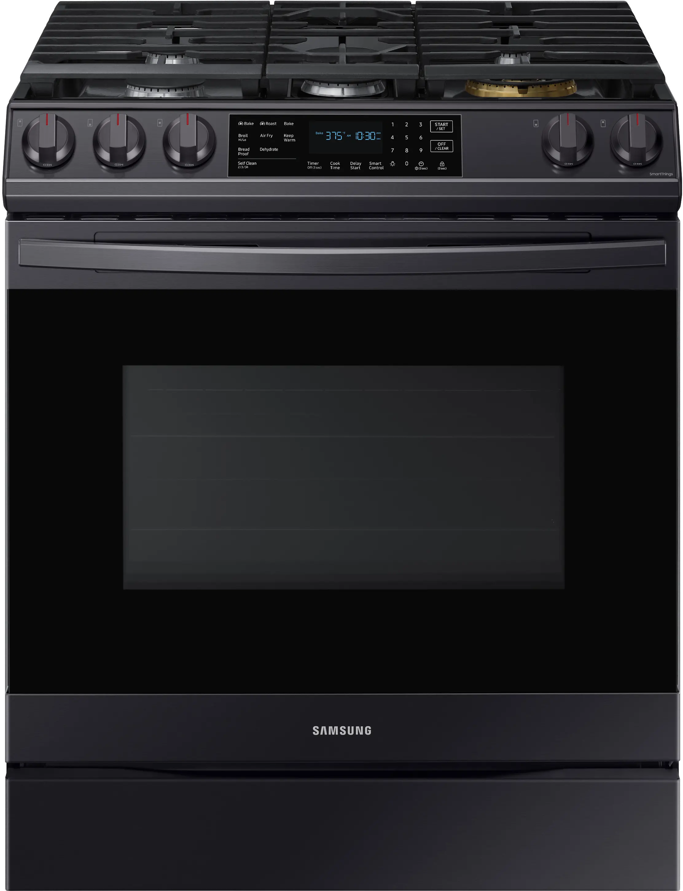NX60T8511SG Samsung 30 Inch Slide In Smart Gas Range with Air Fry - 6 cu. ft. Black Stainless Steel-1