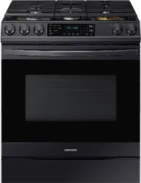 NX60T8511SG Samsung 30 Inch Slide In Smart Gas Range with Air Fry - 6 cu. ft. Black Stainless Steel