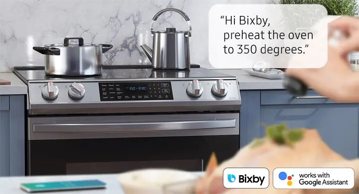NE63T8511SS Samsung 30 Inch Slide In Electric Smart Range with Convection and Air Fry - 6.3 cu. ft. Fingerprint Resistant Stainless Steel-6