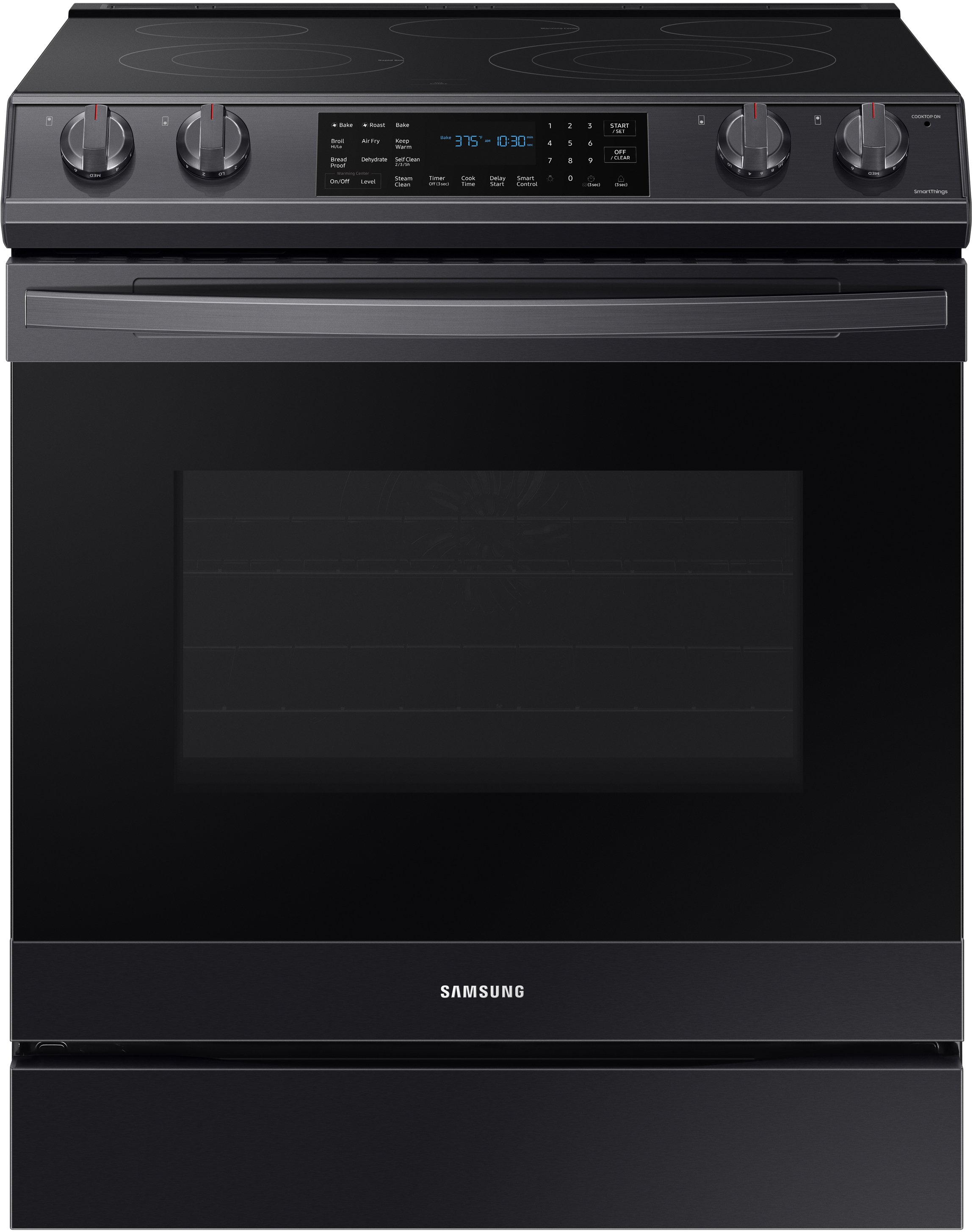 NE63T8511SG Samsung 30 Inch Slide In Electric Smart Range with Convection and Air Fry - 6.3 cu. ft. Black Stainless Steel-1
