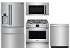 KIT Frigidaire Professional Gas Kitchen Appliance Package with 4 Door French Door Refrigerator - 4 Piece, Smudge Resistant Stainless Steel