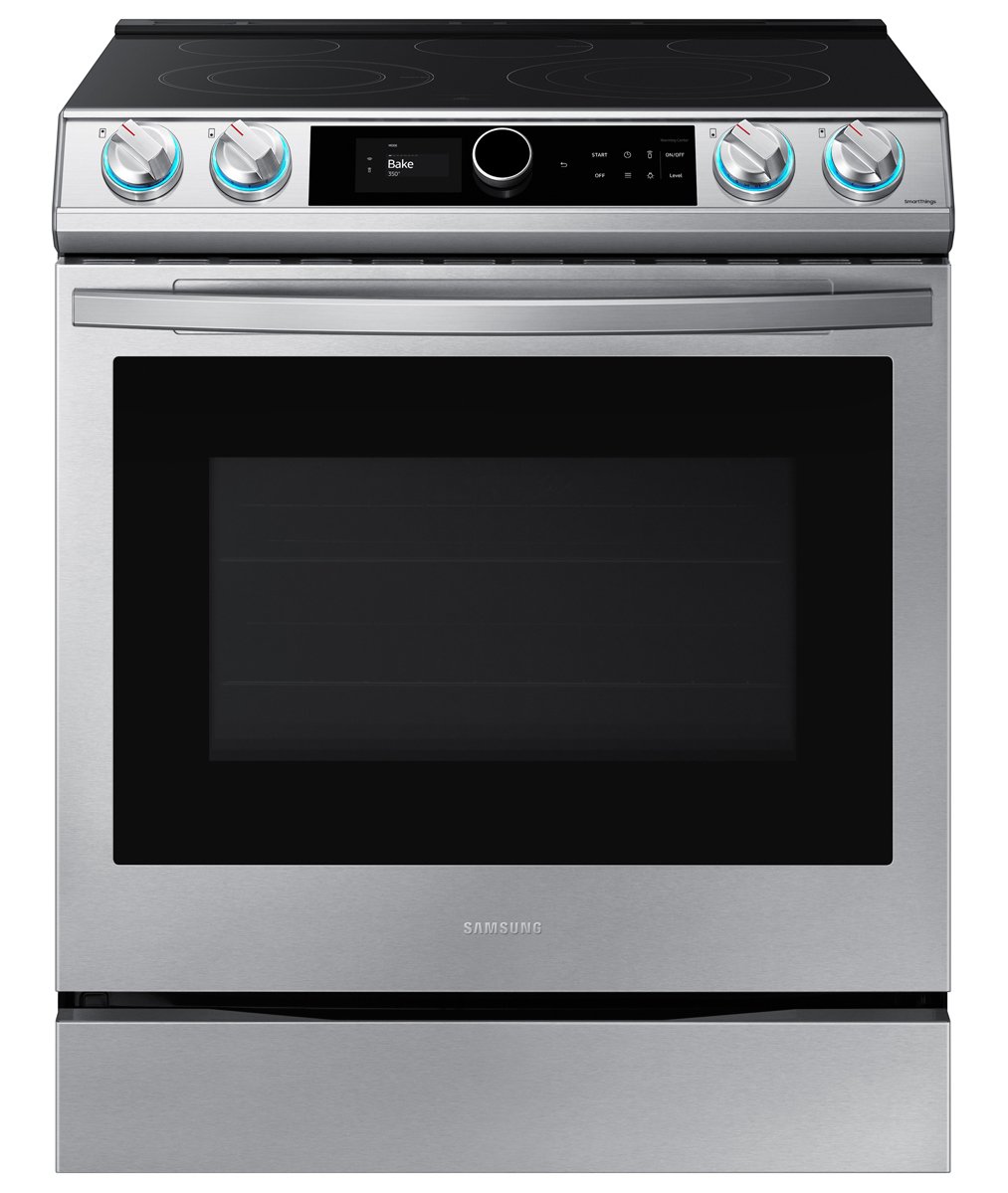 NE63T8711SS Samsung 30 Inch Slide In Electric Range with SmartDial and Air Fry - 6 cu. ft. Fingerprint Resistant Stainless Steel-1