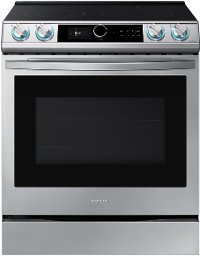 NE63T8711SS Samsung 30 Inch Slide In Electric Range with SmartDial and Air Fry - 6 cu. ft. Fingerprint Resistant Stainless Steel