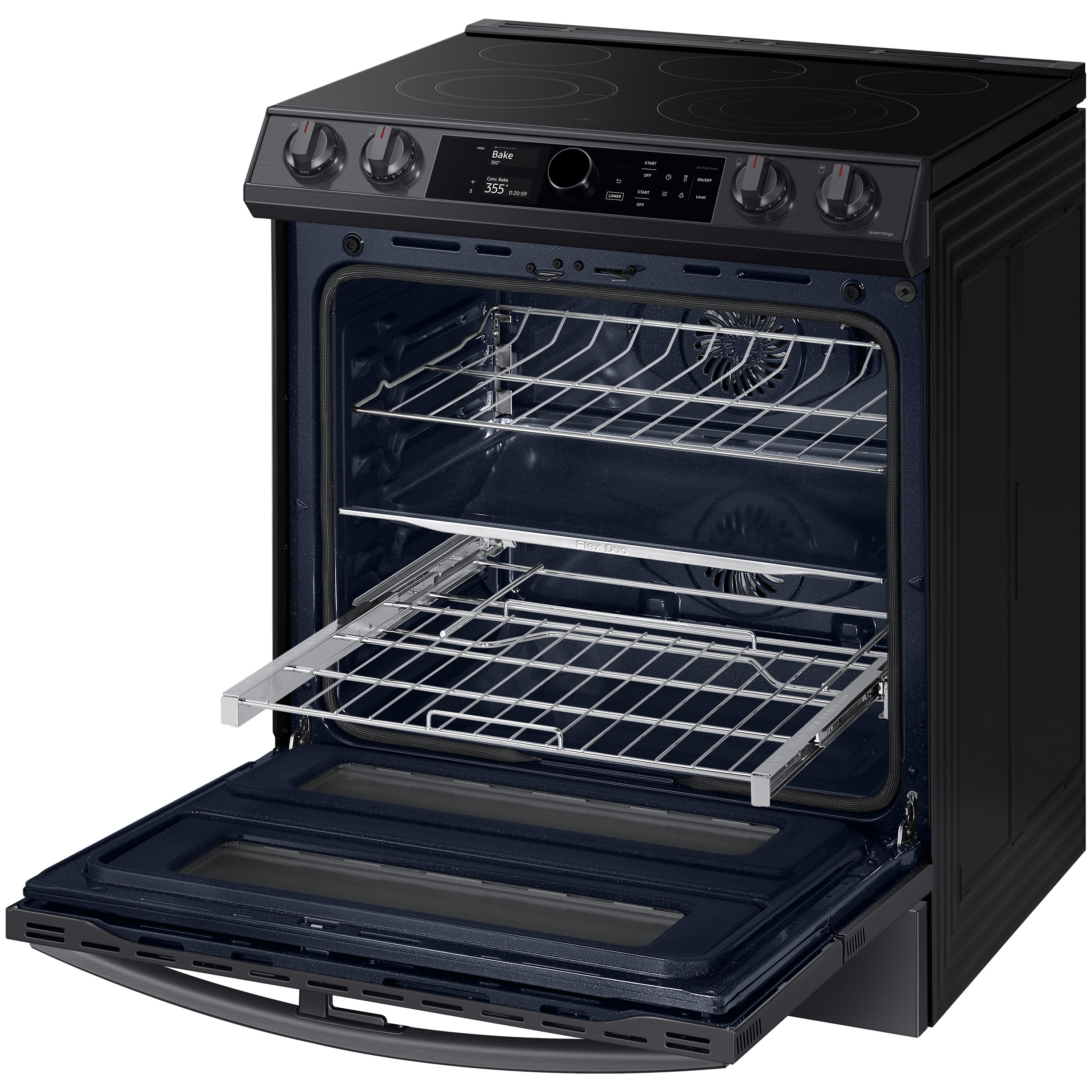 NE63T8751SG Samsung Flex Duo Front Control Slide In Electric Range with Smart Dial - Black Stainless Steel, 6.0 cu. ft.-2