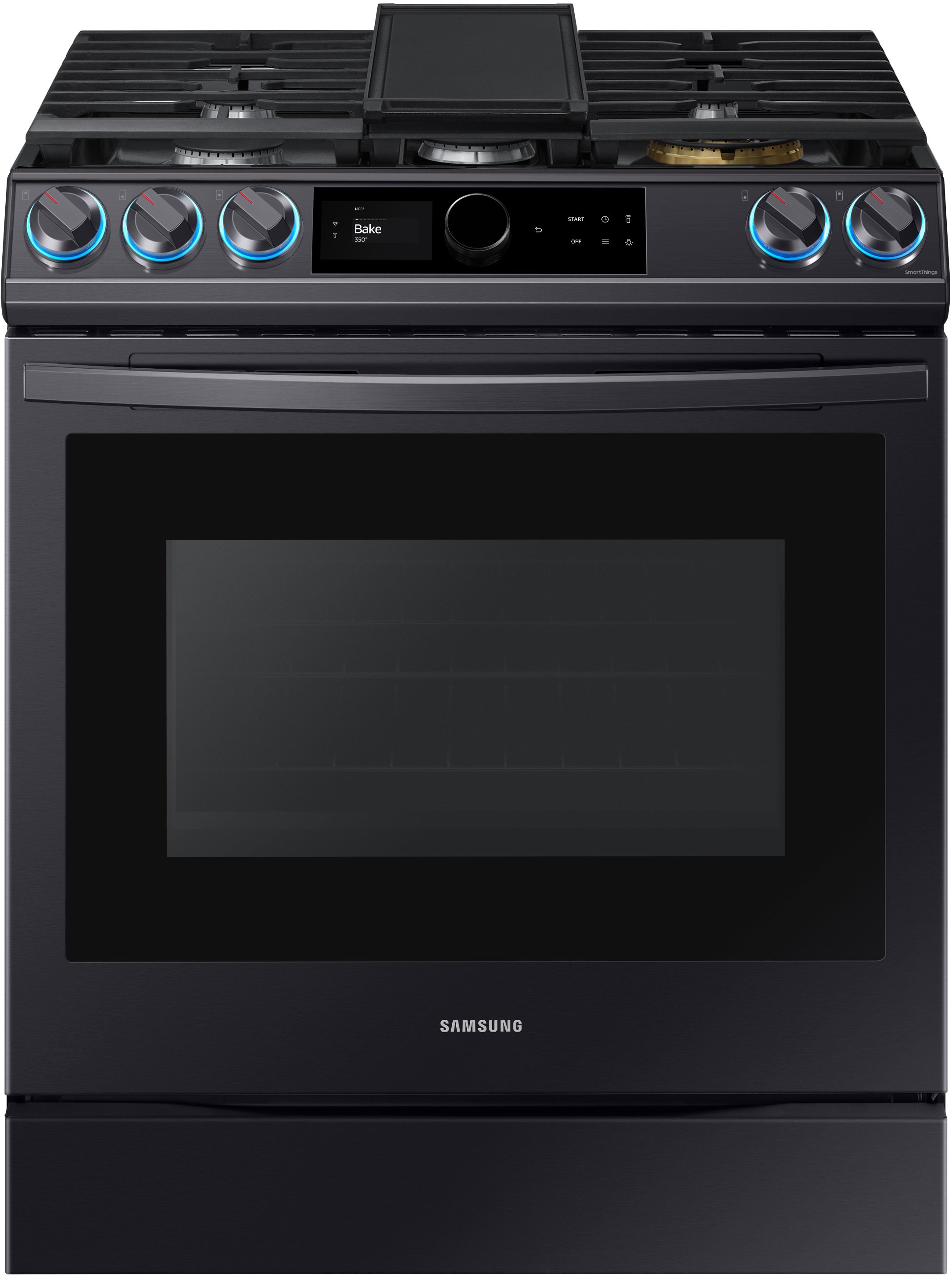 NX60T8711SG Samsung 30 Inch Slide In Gas Range with SmartDial and Air Fry - 6 cu. ft. Black Stainless Steel-1