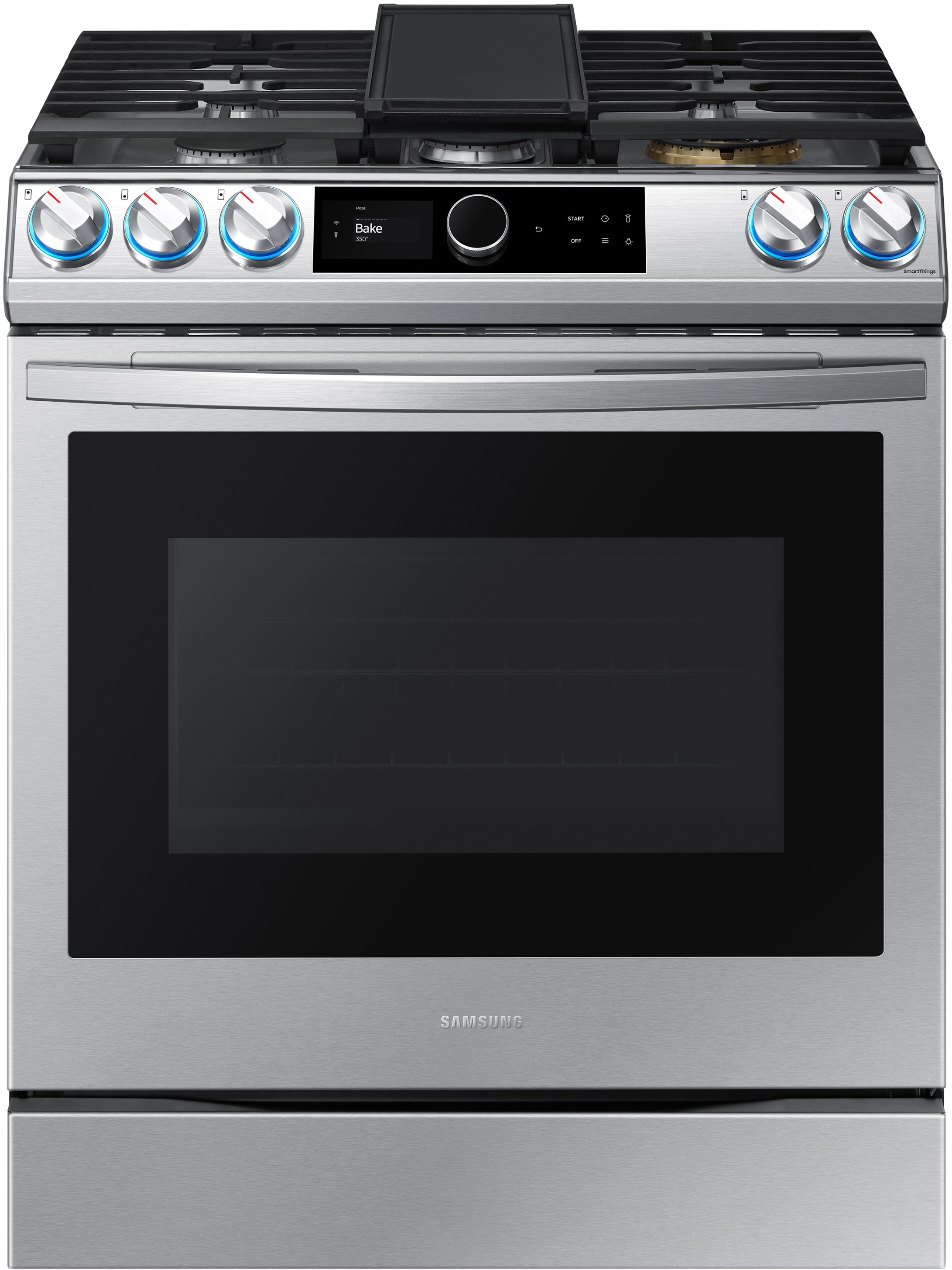 NX60T8711SS Samsung 30 Inch Slide In Gas Range with SmartDial and Air Fry - 6 cu. ft. Fingerprint Resistant Stainless Steel-1