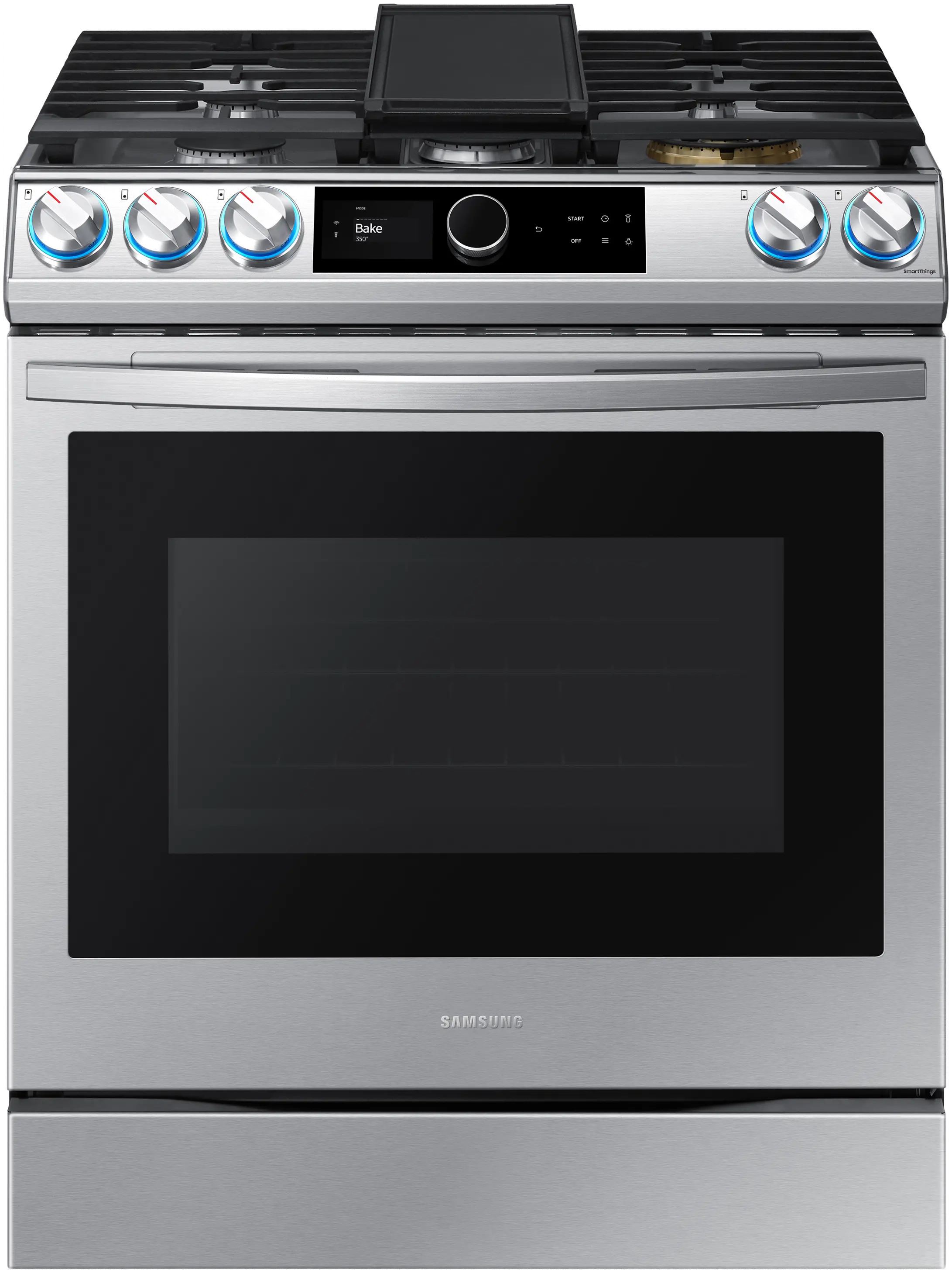 NX60T8711SS Samsung 30 Inch Slide In Gas Range with SmartDial and Air Fry - 6 cu. ft. Fingerprint Resistant Stainless Steel-1
