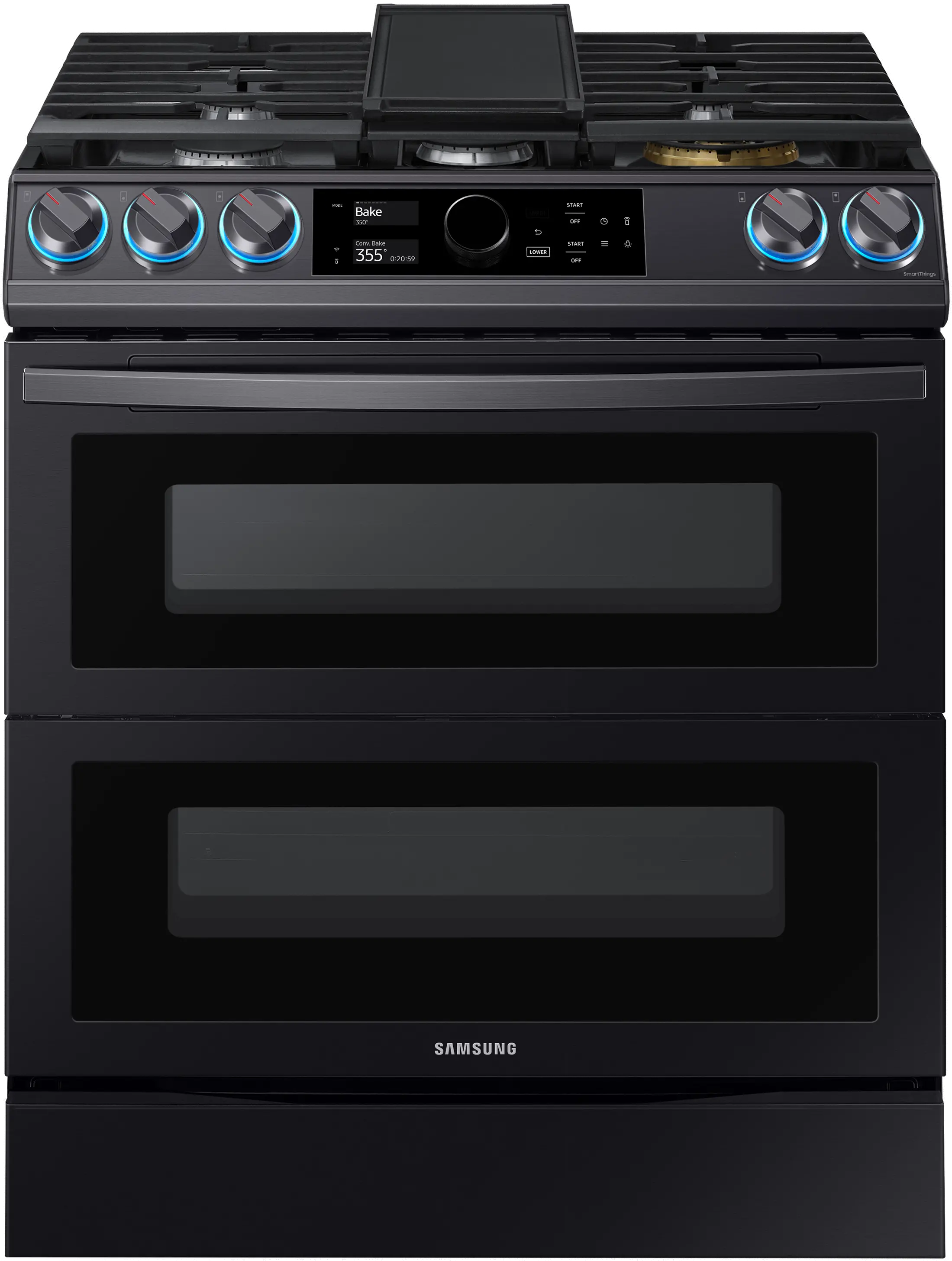 NX60T8751SG Samsung Flex Duo Front Control Slide In Gas Range with Smart Dial - Black Stainless Steel, 6.0 cu. ft.-1