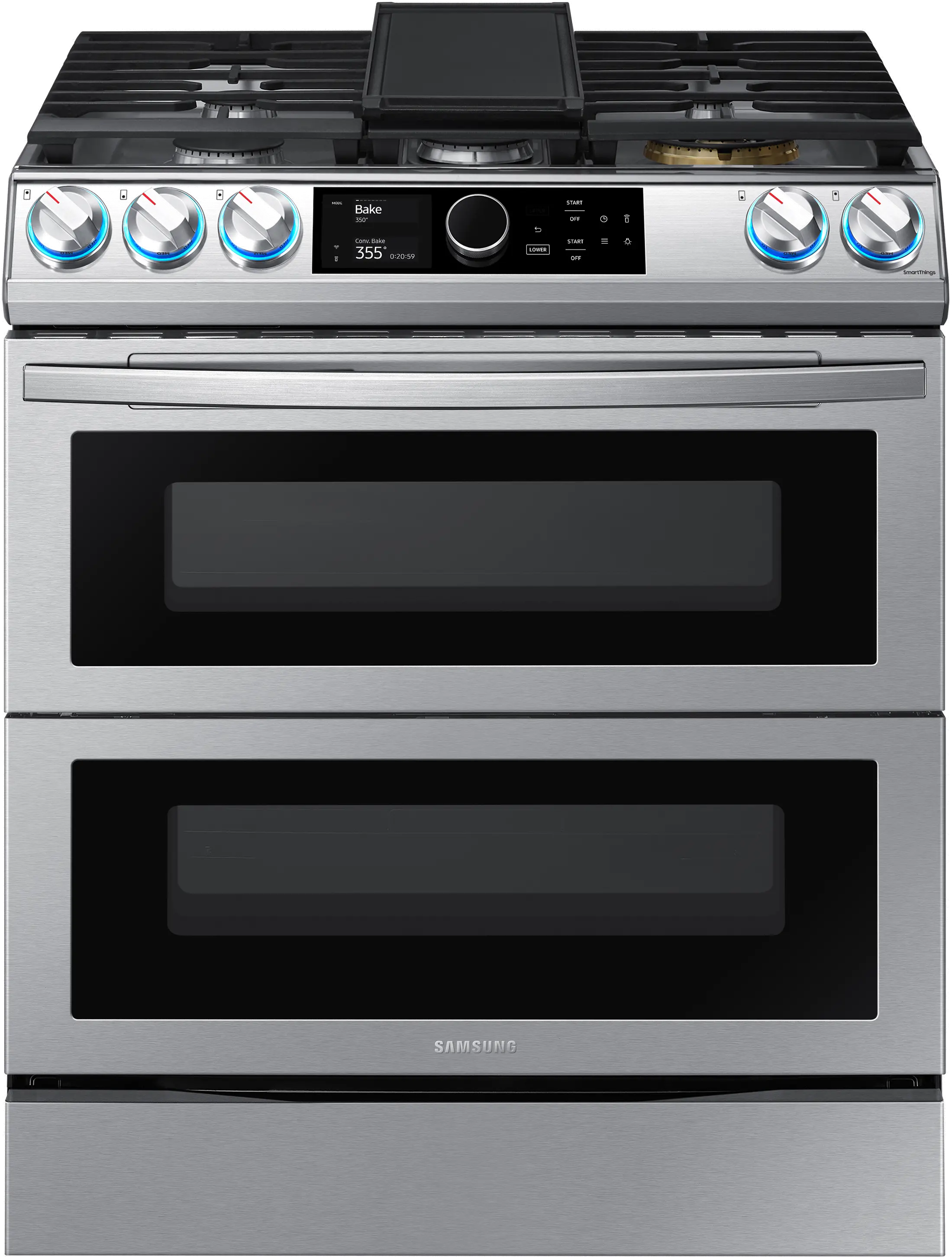 NX60T8751SS Samsung Flex Duo Front Control Slide In Gas Range with Smart Dial - Fingerprint Resistant Stainless Steel, 6.0 cu. ft.-1