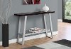Contemporary Cappuccino and Silver Sofa Table