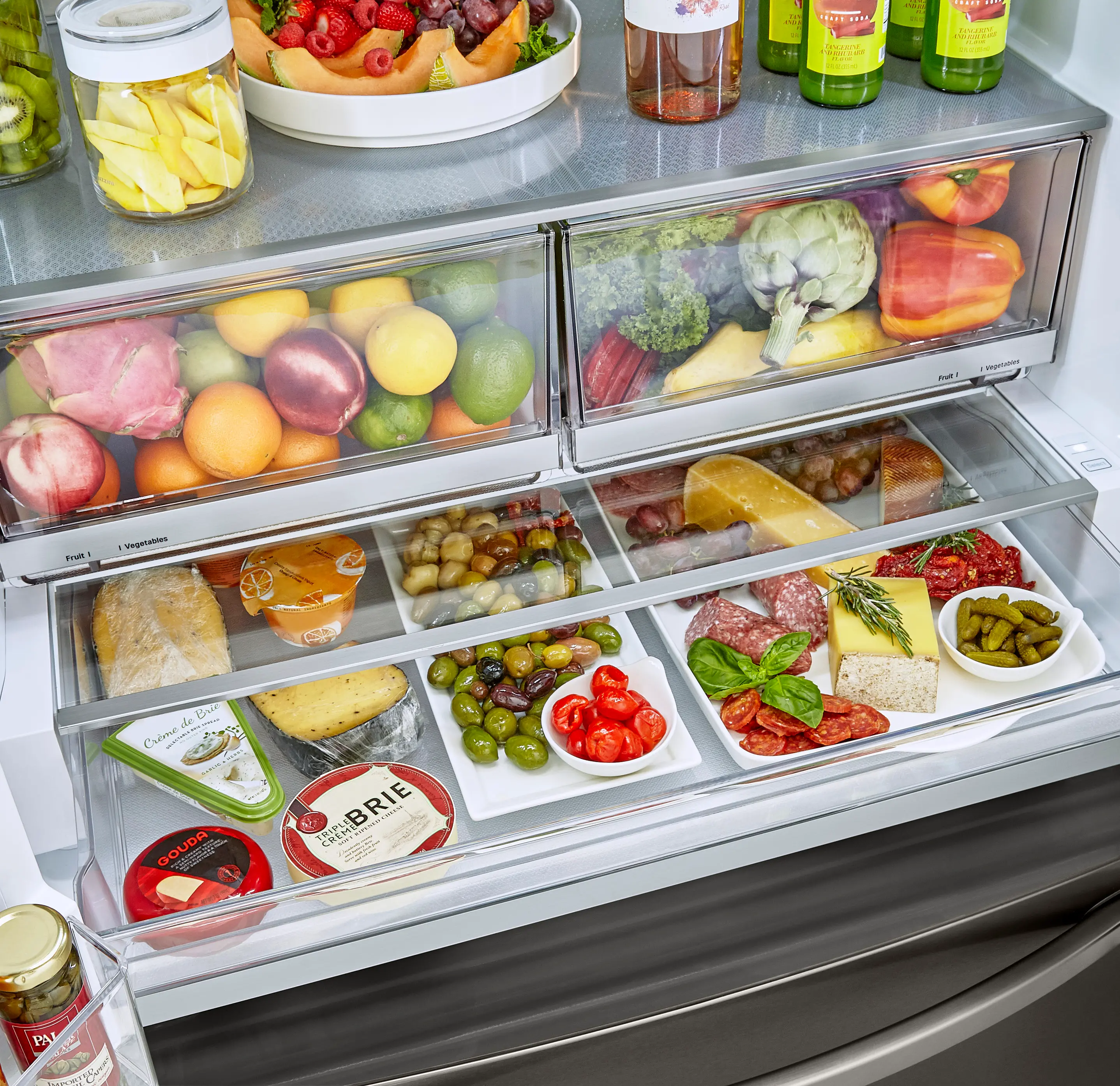 LRFDC2406D LG 23.5 cu ft French Door in Door Refrigerator - Counter Depth Black Stainless Steel-2