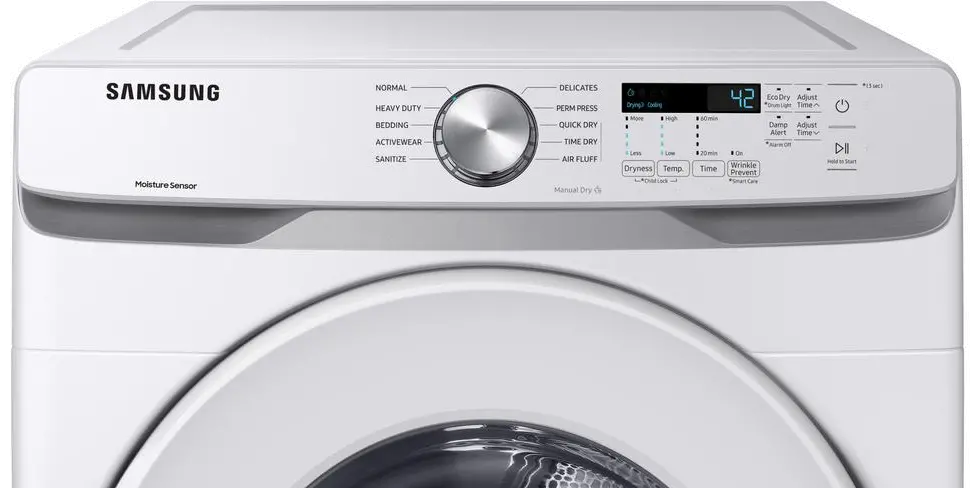 DVE45T6000W Samsung Electric Dryer with Sensor Dry - 7.5 cu. ft. White-3