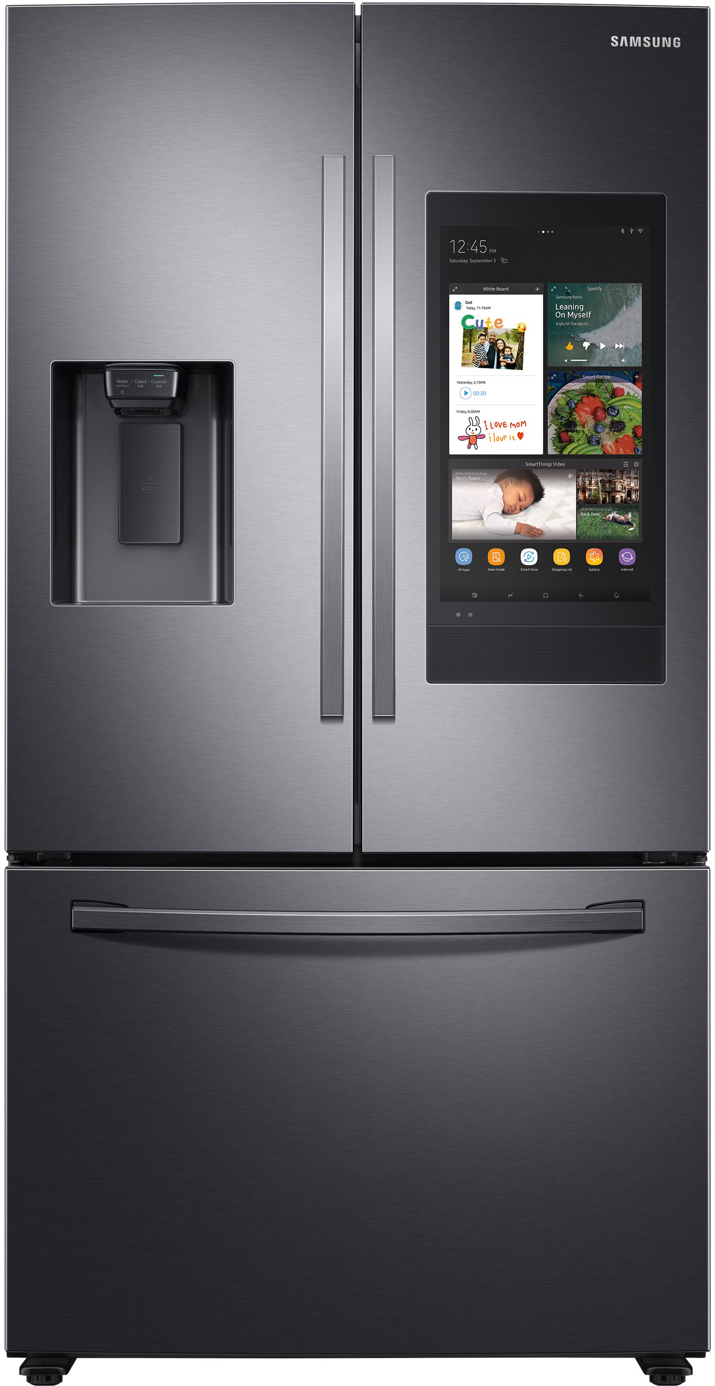 RF27T5501SG Samsung 26.5 cu ft French Door Smart Refrigerator - 36 W Black Stainless Steel-1