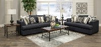 Contemporary Marine Blue Loveseat - Passport-2