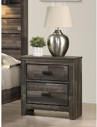 Rustic Contemporary Brown Nightstand - Carter