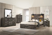 Rustic Brown 4 Piece King Bedroom Set - Carter
